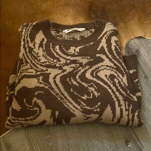 Chocolate brown patterned Sweater